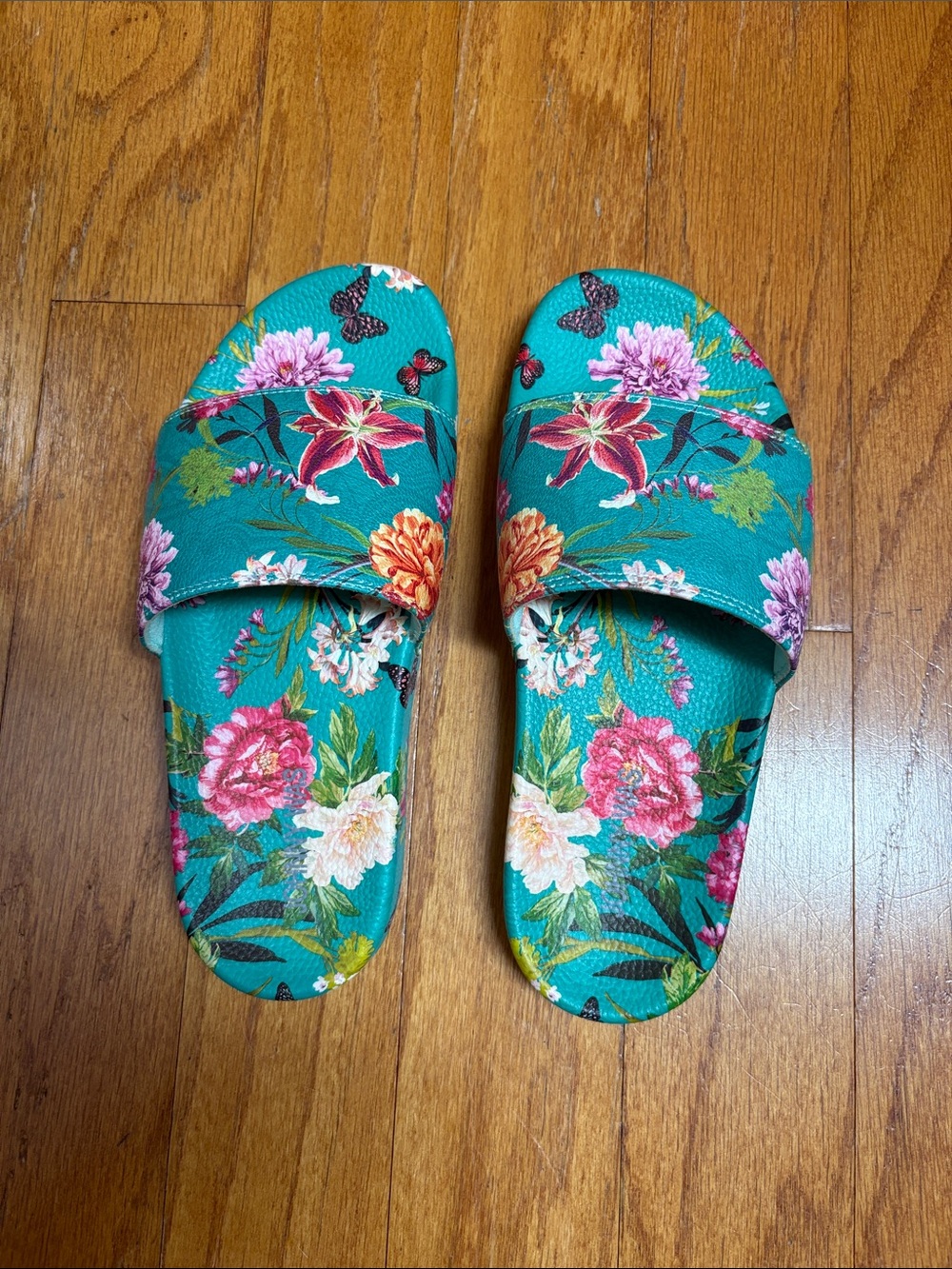 Johnny Was Floral Peacock Gozza Slide Sandals - Women 8M